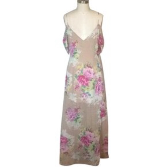 Nasty Gal XS Tan Floral Maxi Dress - Picture 6 of 6
